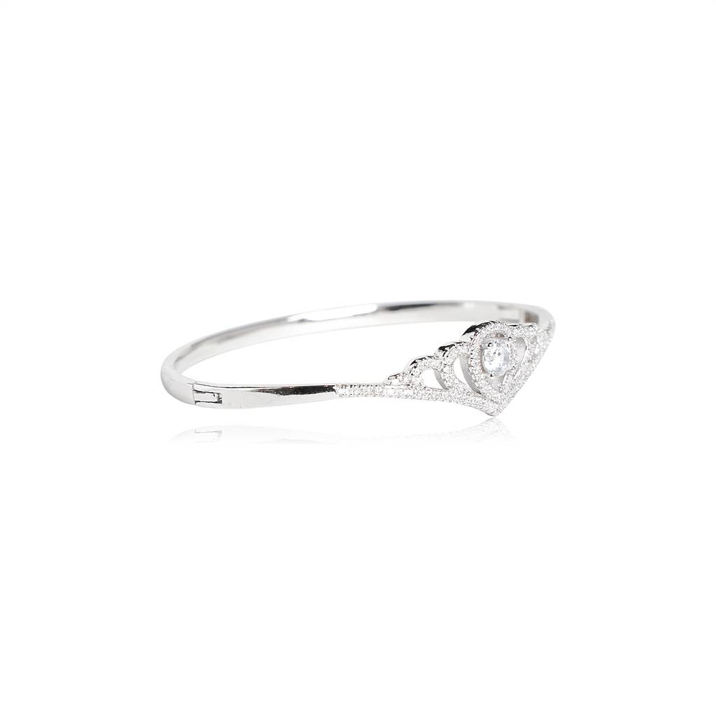 925 Pure Silver Crown Shaped Bracelet | Princess Crown Bangle Bracelet For Women : BR1008