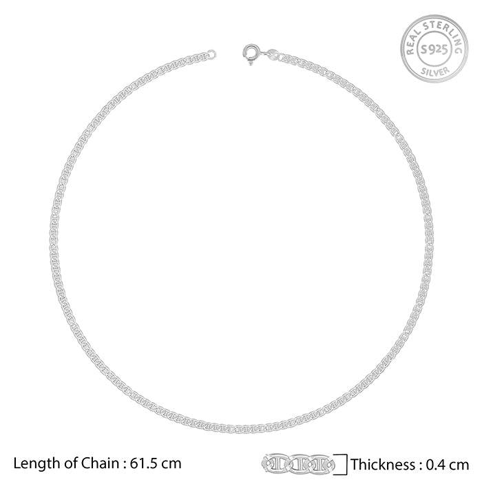 925 Silver Flat Anchor Chain For Him| Necklace To Gift Men & Boys : TLCH033