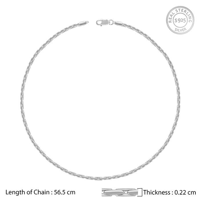 925 Silver Elongated Box Chain For Him|Gifts For Men & Boys : TLCH047