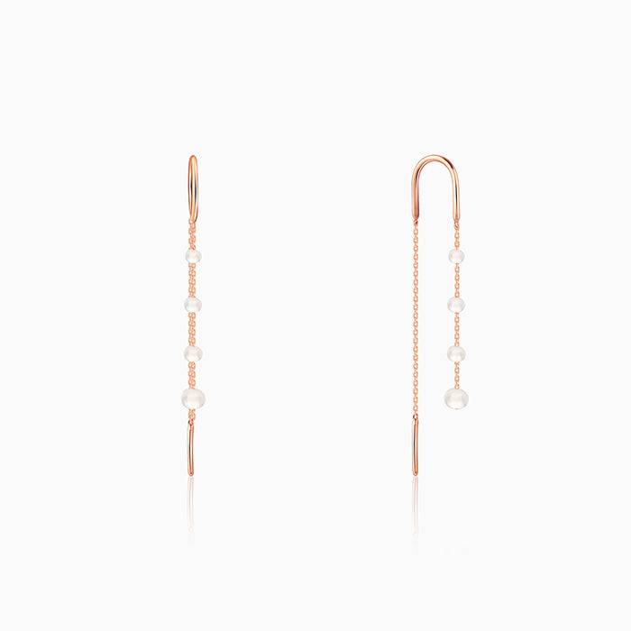 925 Silver Rose Gold Splendid Sui Dhaga Earrings| Drops To Gift Women & Girls : TLER011