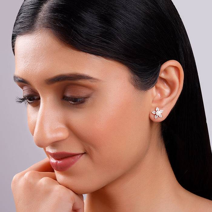 925 Silver Rose Gold Byeol Pearl Earrings| Drops To Gift Women & Girls : TLER018