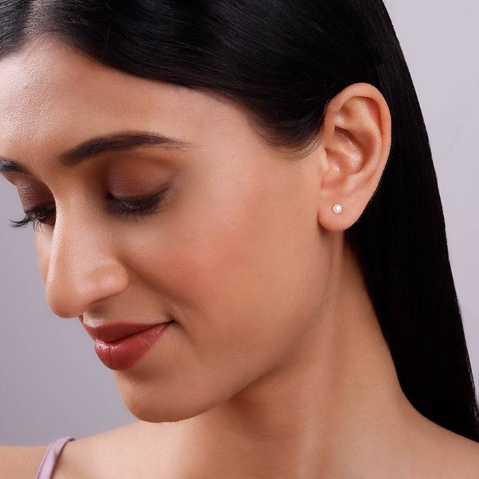 925 Silver Sea Pearl Stud Earrings| Drops To Gift Women & Girls : TLER06