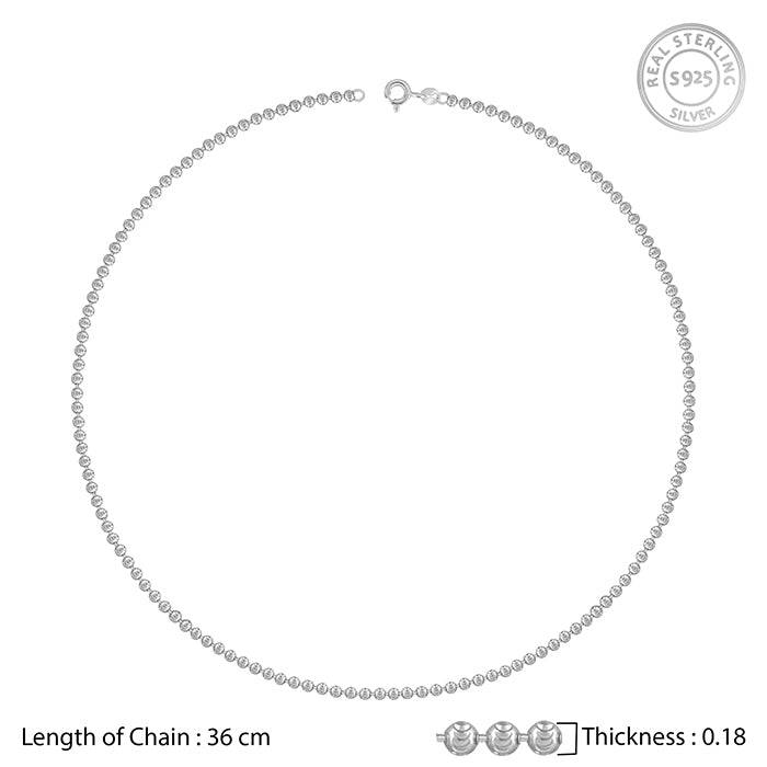 925 Silver Beaded Kids Chain|Gifts For Kids : TLKCH01