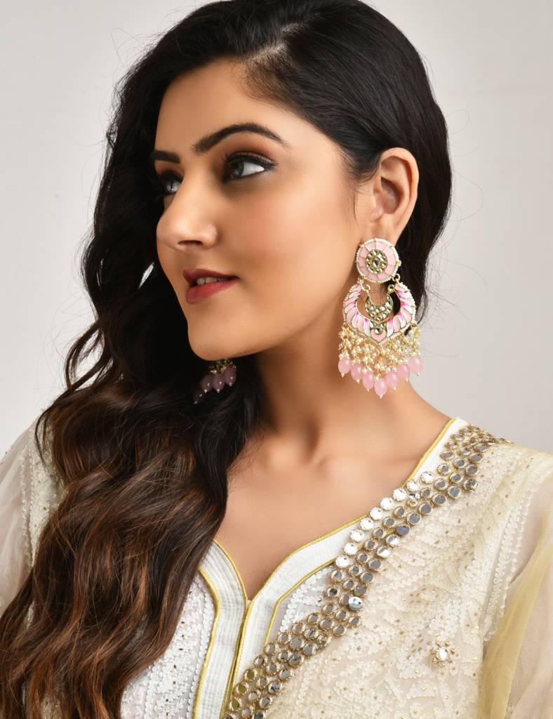 Gold-Plated Classic Chandbalis Earrings : TMED21035