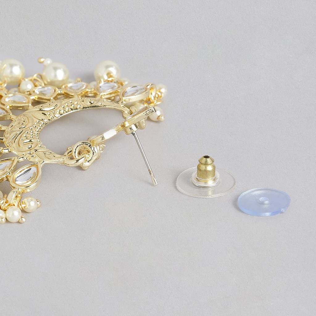 White Gold-Plated Handcrafted Embellished Jewellery Set : TMEDS20598