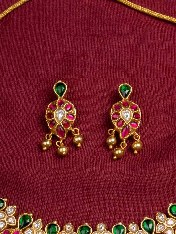 Multicolor Gold Plated Temple Necklace Set - Tmpset198Ma : TMPSET198MA