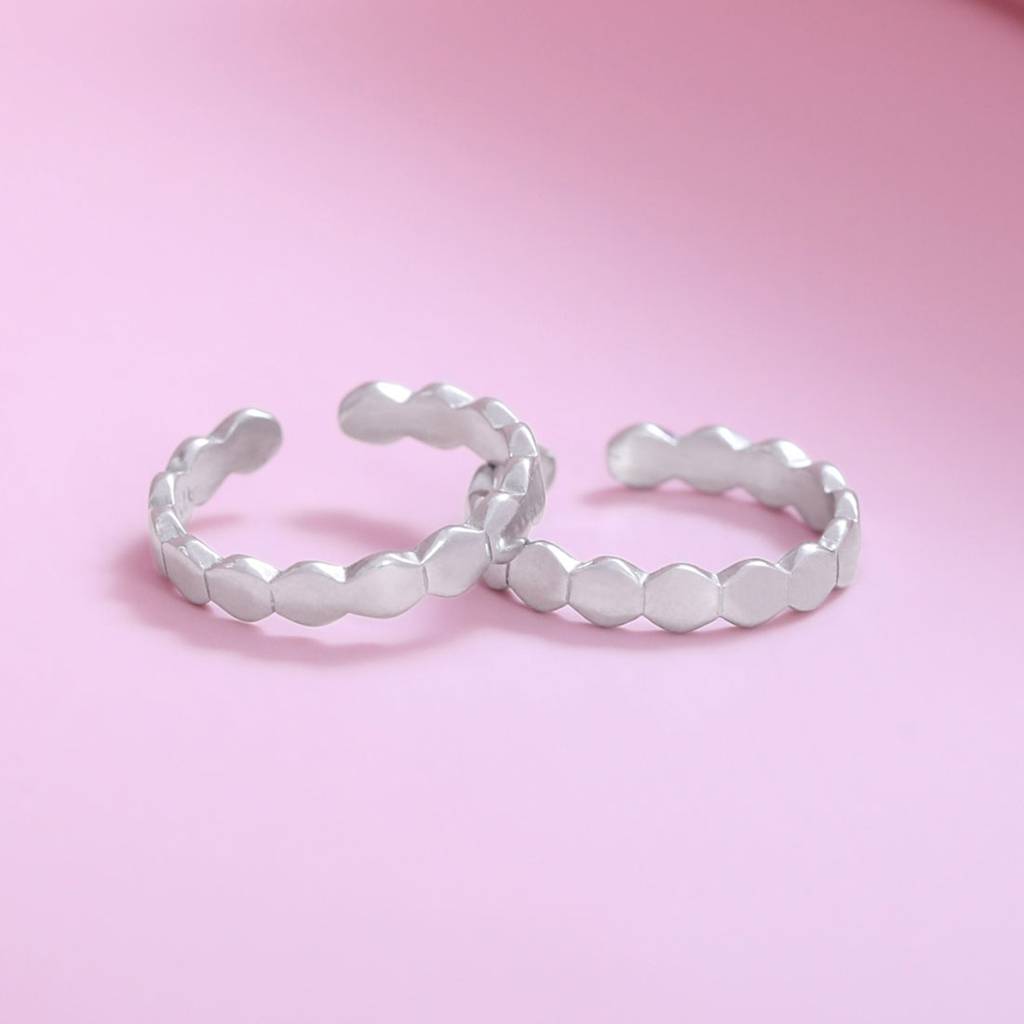 Classic Rhodium Plated 925 Sterling Silver Toering : TOE-10075-R