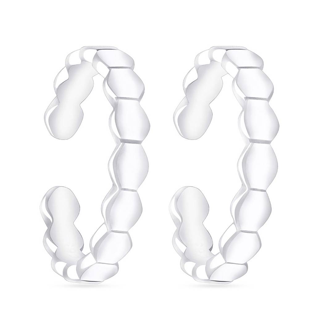 Classic Rhodium Plated 925 Sterling Silver Toering : TOE-10075-R