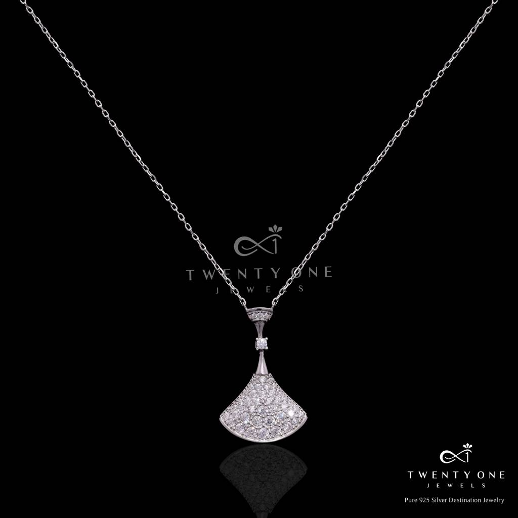 American Diamond Studded Doll Pendant With Chain On Pure 925 Silver. : TP5157