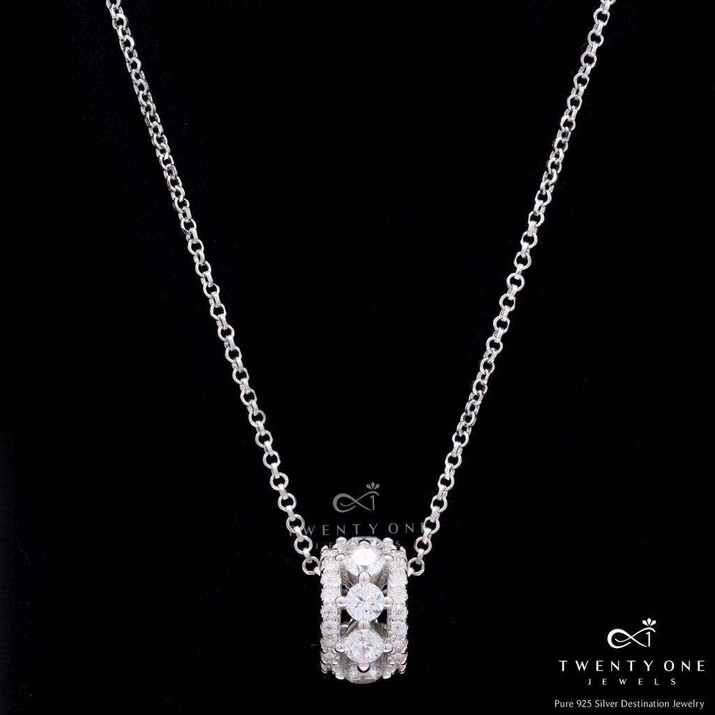Multi Solitaire Tyaani Wheel Pendant With Chain : TP5249