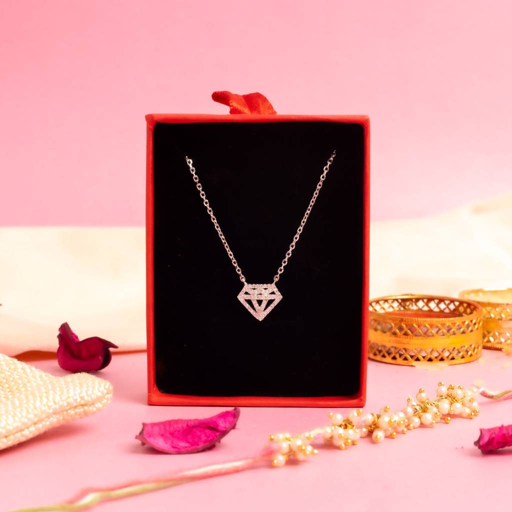 American Diamond Studded Super Man Pendant With Chain On Pure 925 Silver : TP5274