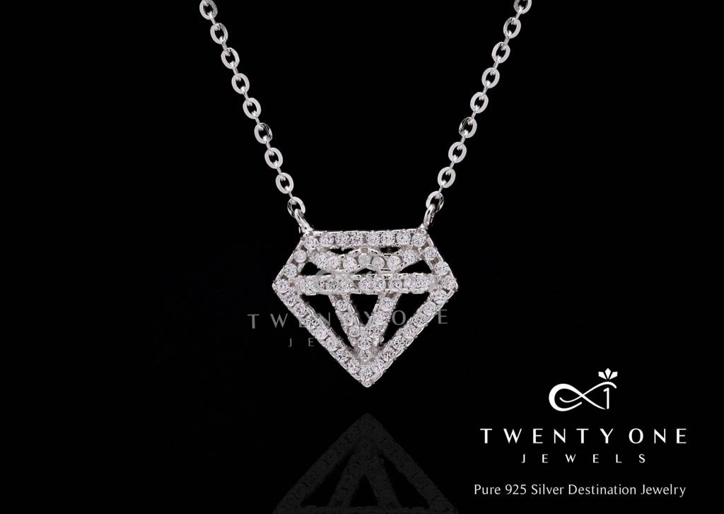 American Diamond Studded Super Man Pendant With Chain On Pure 925 Silver : TP5274