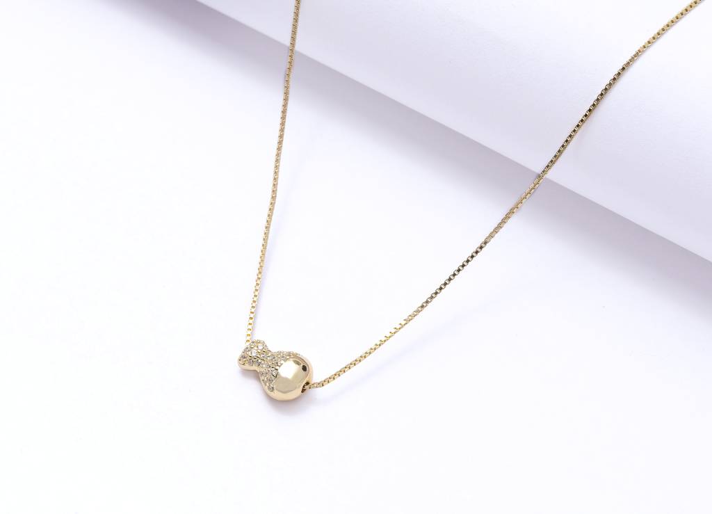 Solid Gold Finish Kids Diamond Fish Pendant With Chain On Pure 925 Silver : TP5290