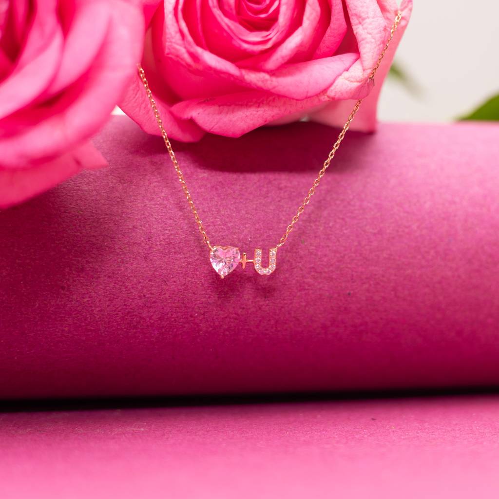 Exclusive Rose Gold Finish I Love You Pendant With Chain On Pure 925 Silver : TP5379