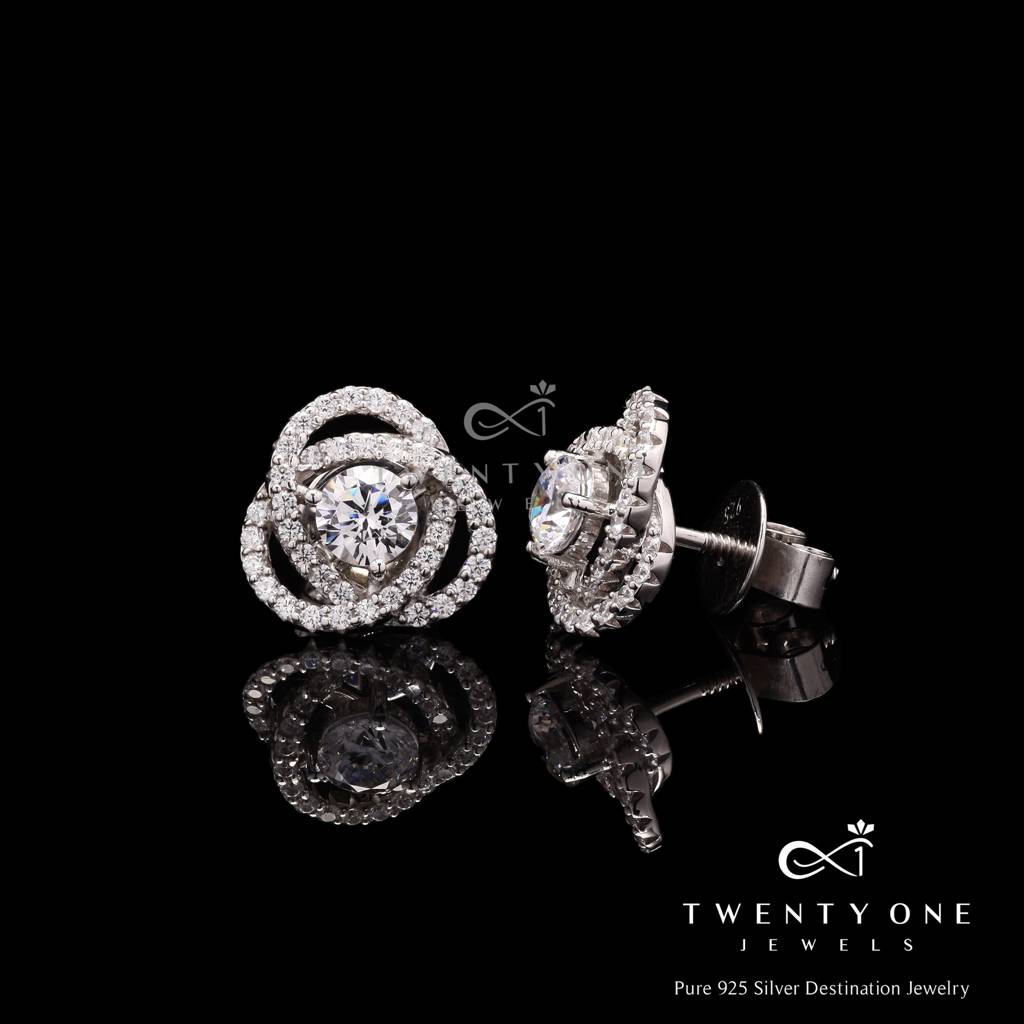 Intertwined Fauzia Solitaire Pendant Set On Pure 925 Silver : TPS5103