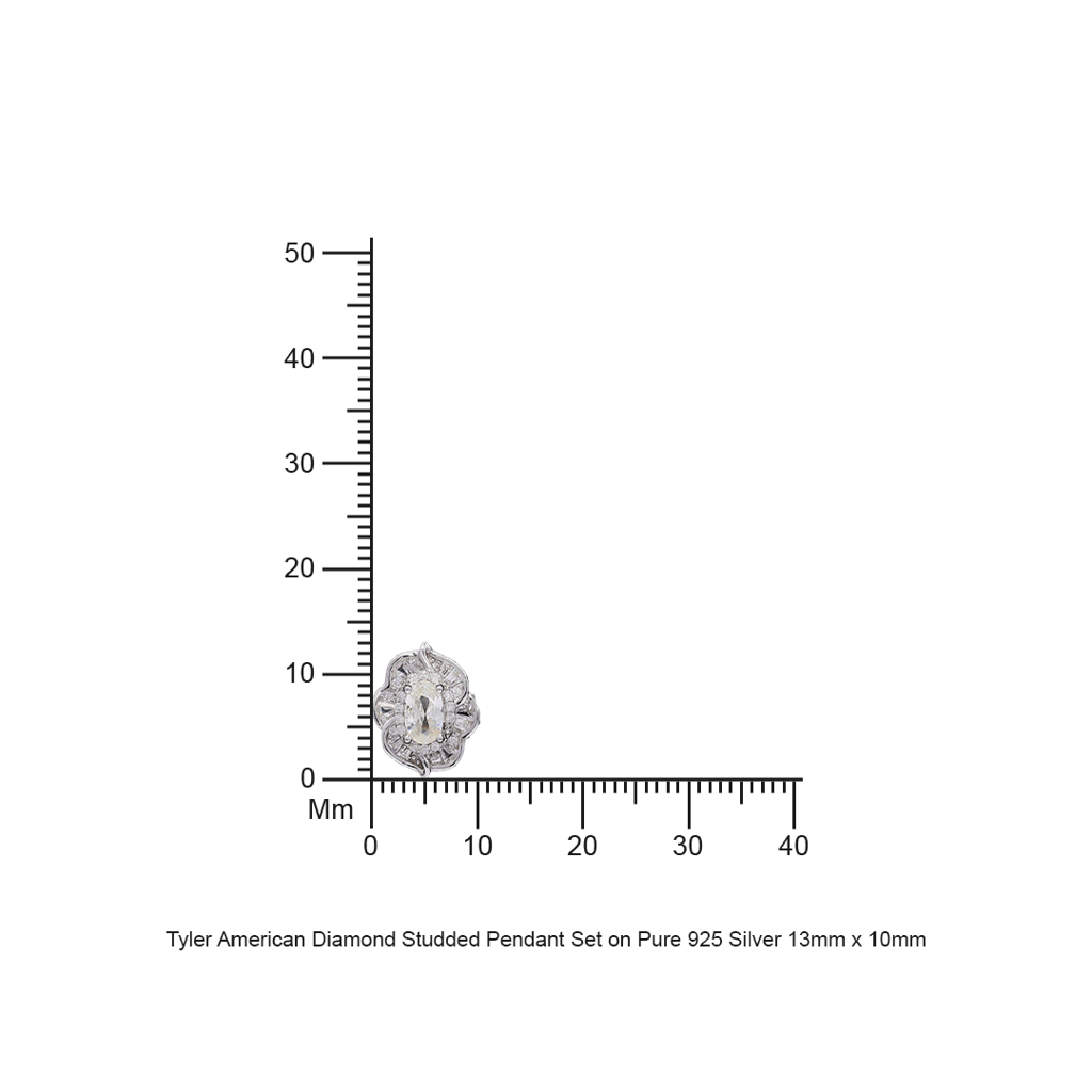 Tyler American Diamond Studded Pendant Set On Pure 925 Silver : TPS5324