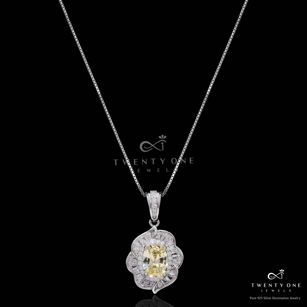 Tyler American Diamond Studded Pendant Set On Pure 925 Silver : TPS5324