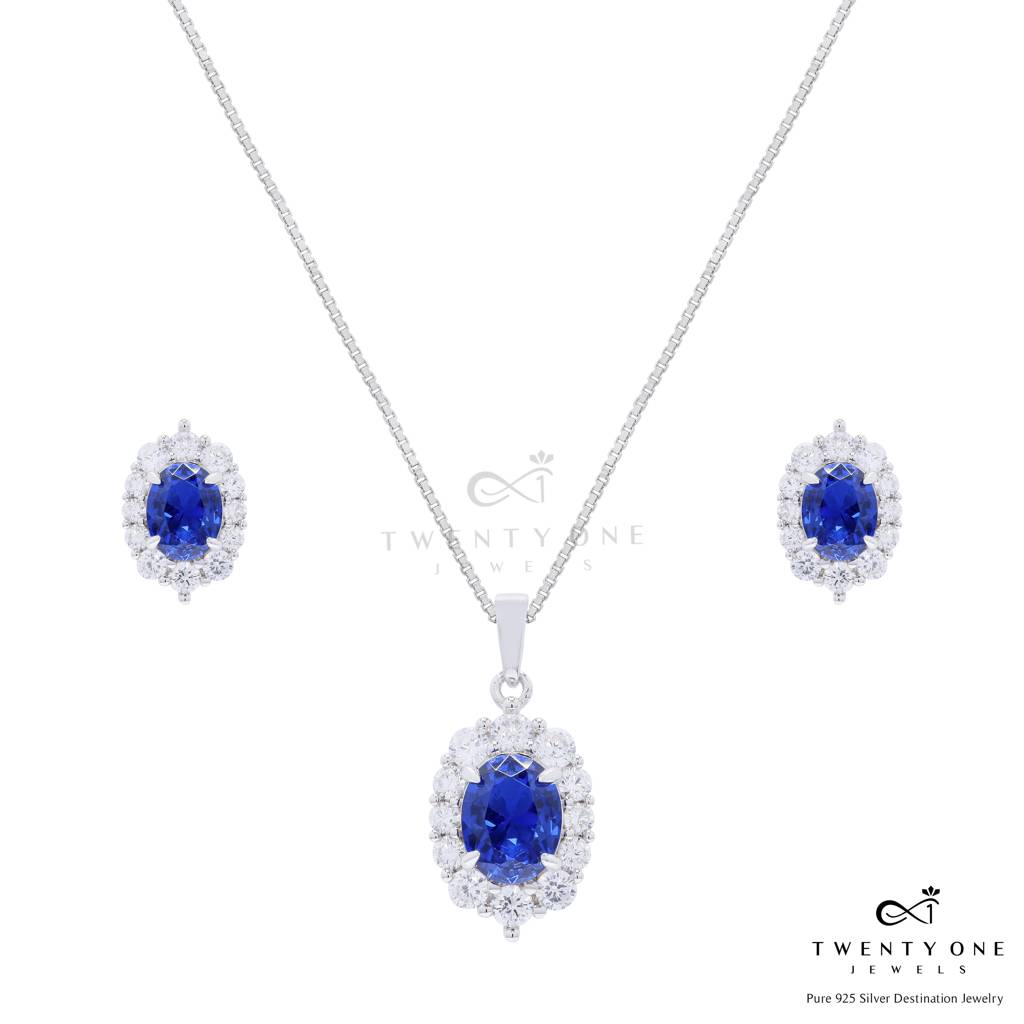 Ultra Premium Hydro Tanzanite Oval Solitaire Gyra Pendant Set On Pure 925 Silver : TPS5452