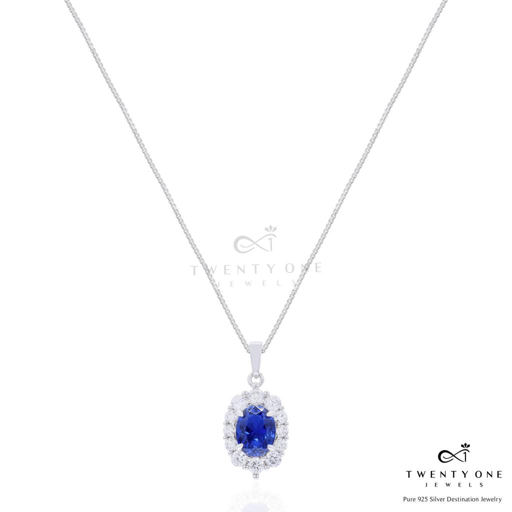 Ultra Premium Hydro Tanzanite Oval Solitaire Gyra Pendant Set On Pure 925 Silver : TPS5452