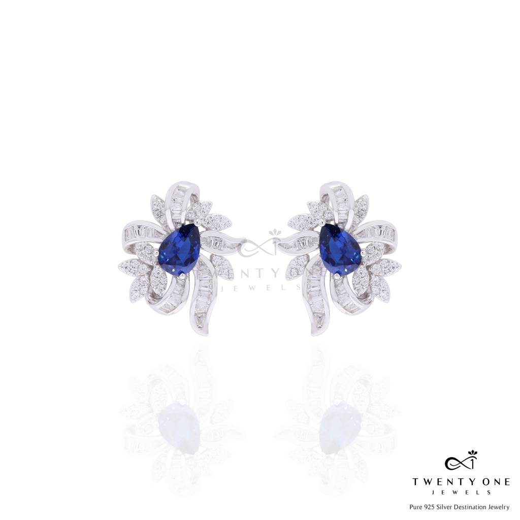 Ultra Premium Hydro Blue Tanzanite Belluci Pendant Set On Pure 925 Silver : TPS5453