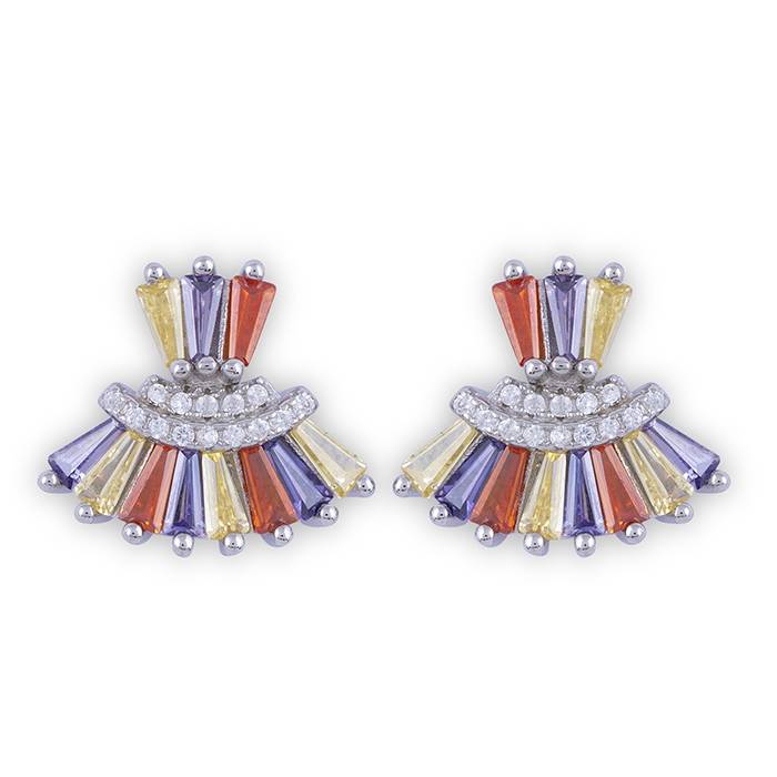 Multicolour Pastel Cz Silver Tops : TP40