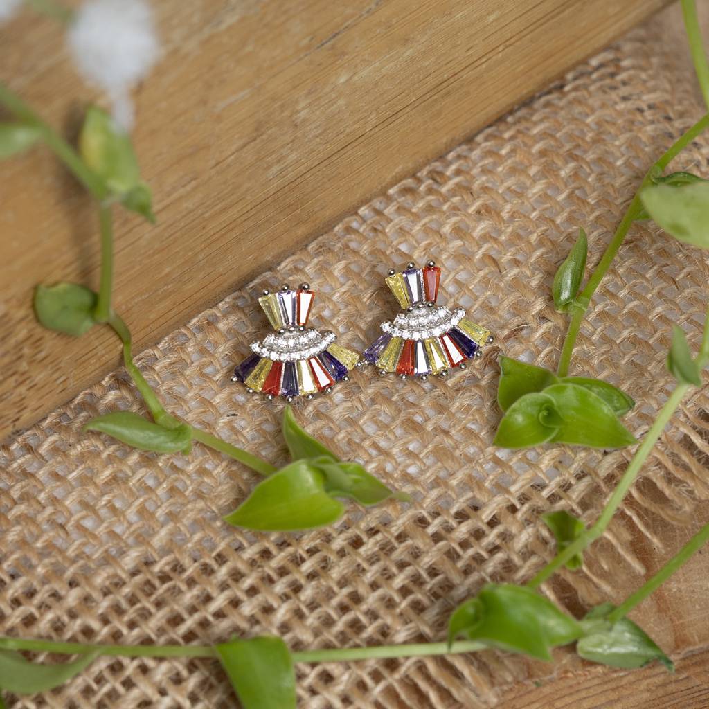 Multicolour Pastel Cz Silver Tops : TP40