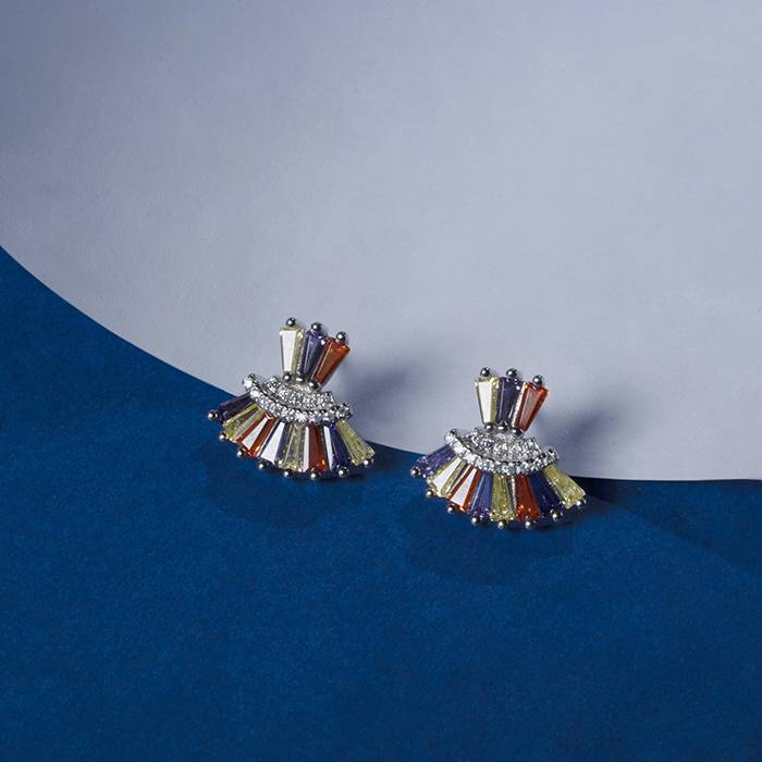 Multicolour Pastel Cz Silver Tops : TP40