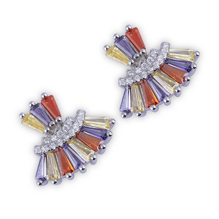 Multicolour Pastel Cz Silver Tops : TP40