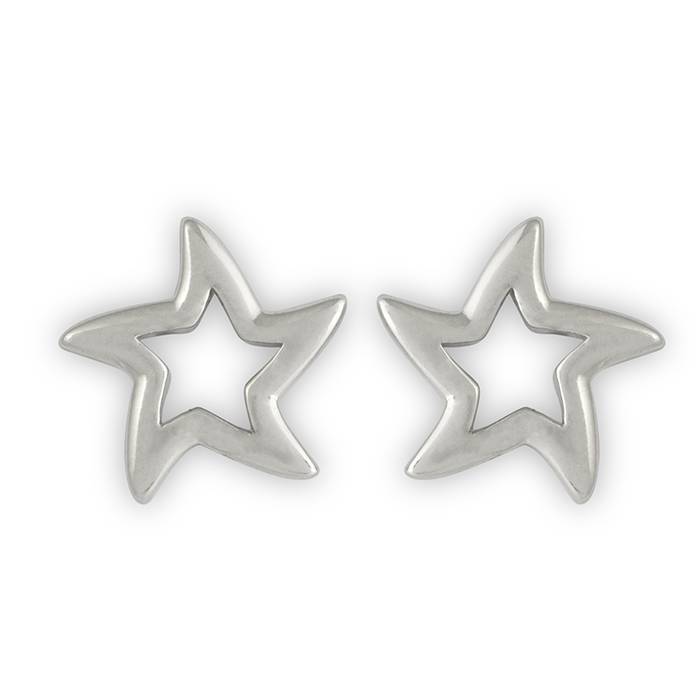 Solid Hollow Silver Star Tops : TP52