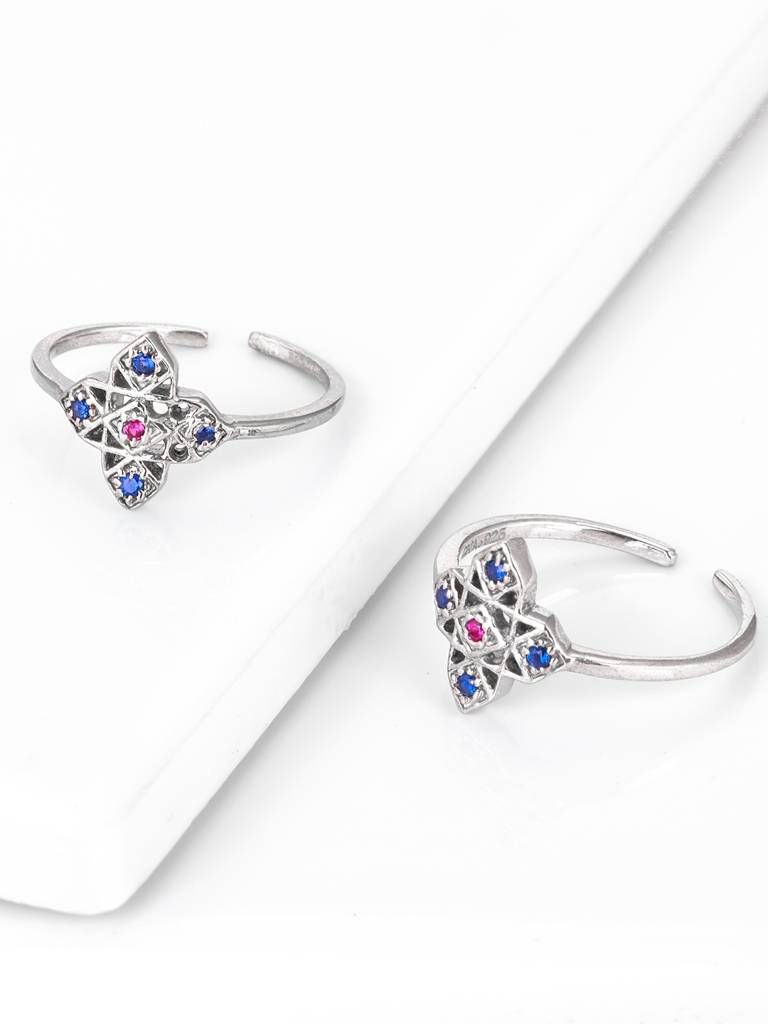 Giva 925 Sterling Silver Radiant Oasis Toe Rings