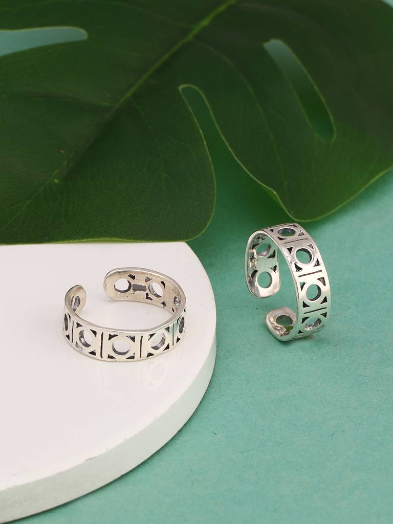 Giva 925 Sterling Silver Encarved Toe Rings