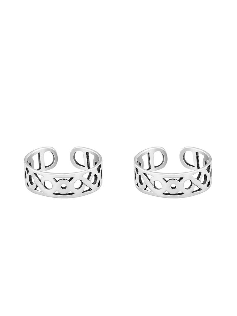 Giva 925 Sterling Silver Silver Infinity Twist Toe Rings