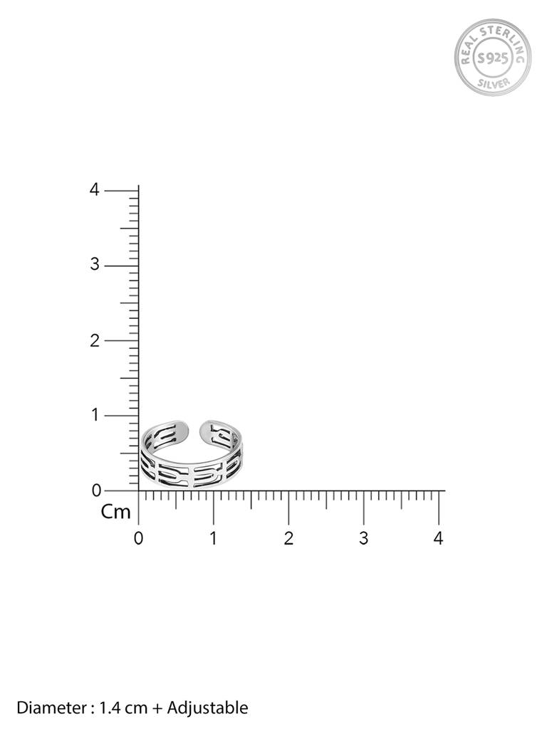 Giva 925 Sterling Silver Three Layered Artisan Toe Rings