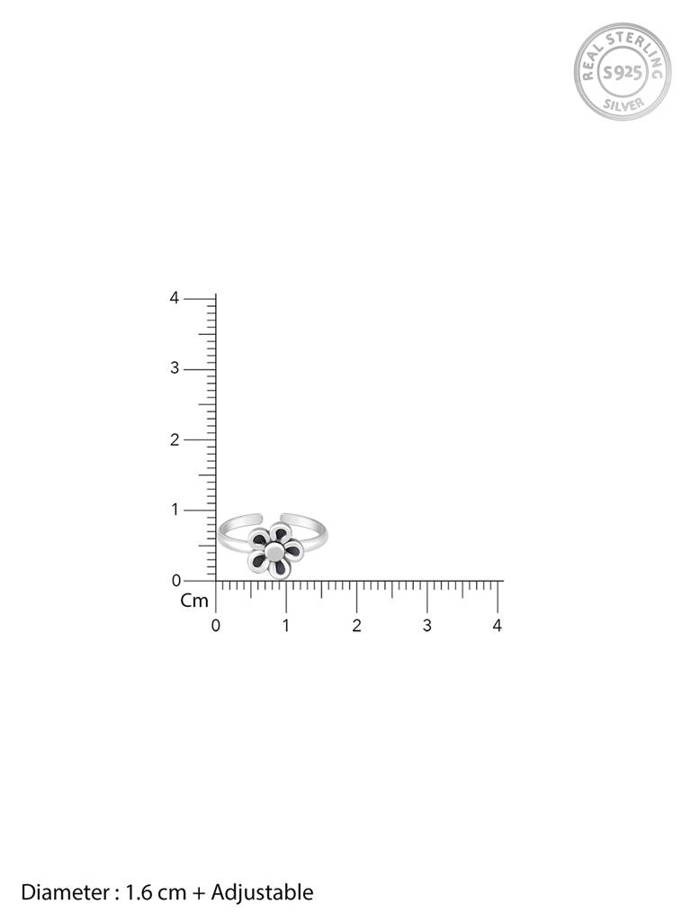 Giva 925 Oxidised Silver Blossoming Flower Toe Rings