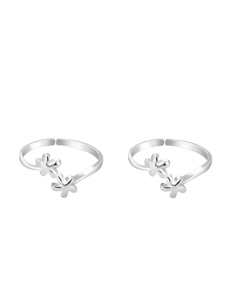 Giva 925 Sterling Silver Minimal Floral Toe Rings