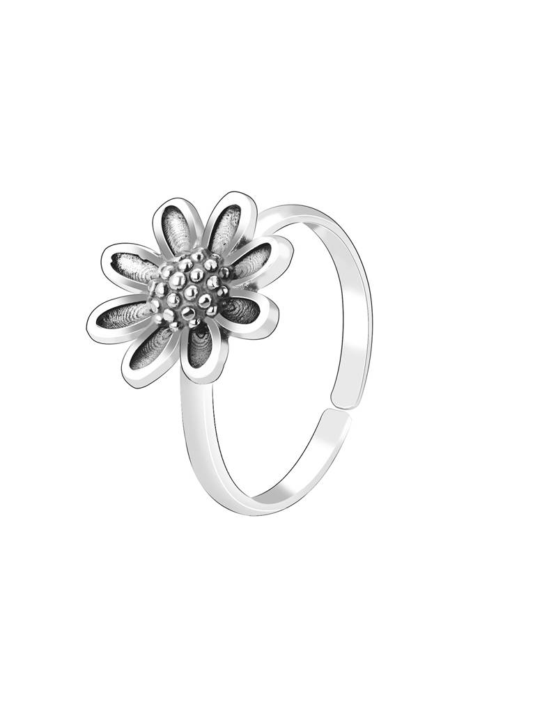 Giva 925 Sterling Silver Silver Floral Accent Toe Rings