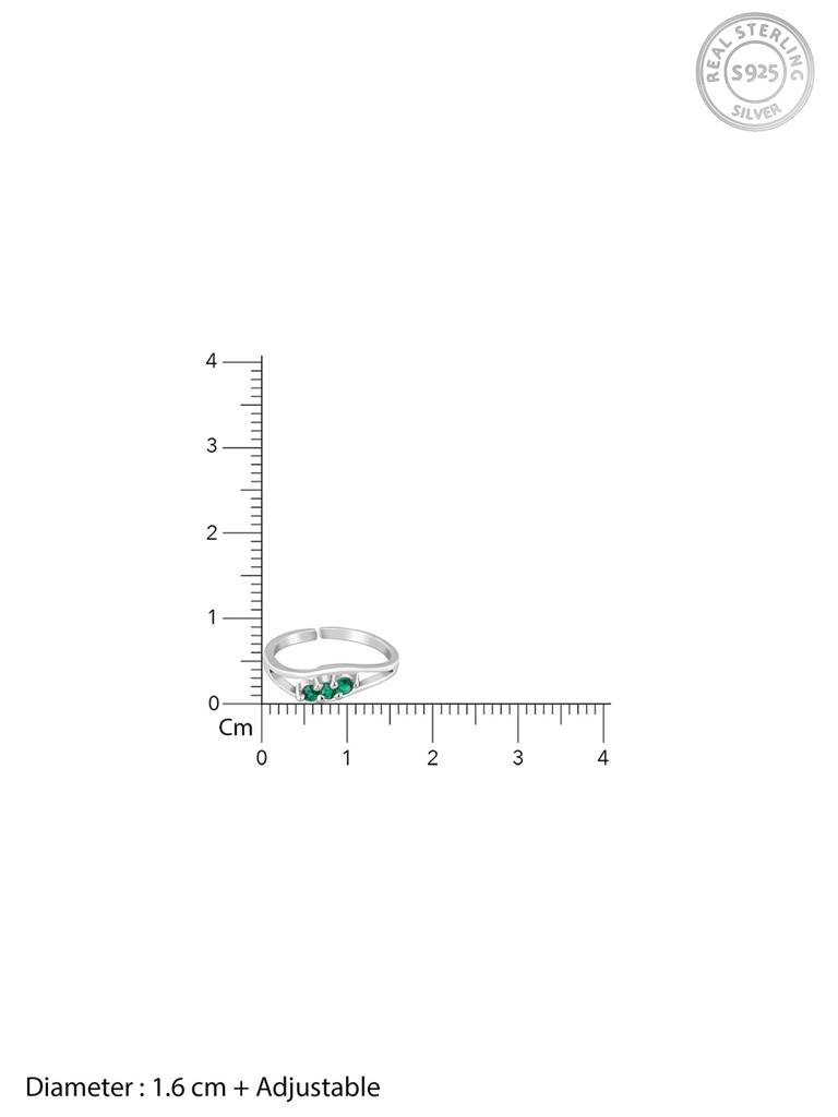 Giva 925 Sterling Silver Emerald Enchantment Toe Rings
