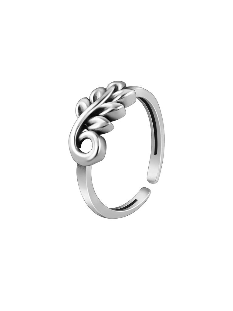 Giva 925 Silver Oxidised Silver Oak Leaves Toe Rings : TR0139