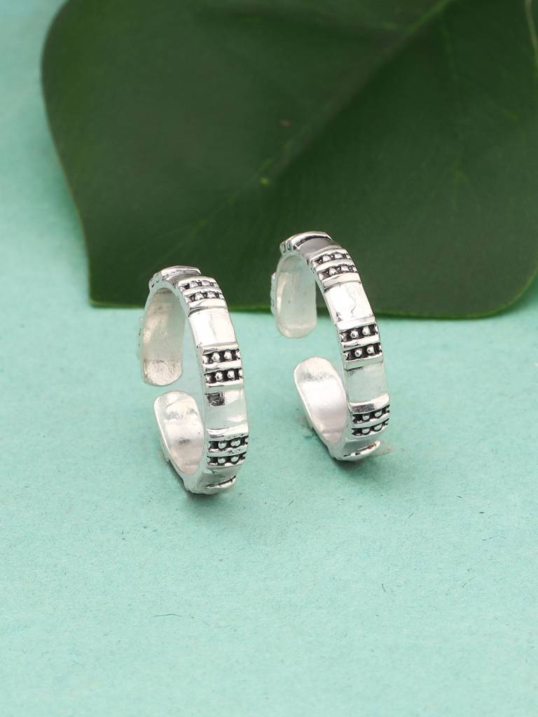 Giva 925 Sterling Silver Tribal Stripes Toe Rings