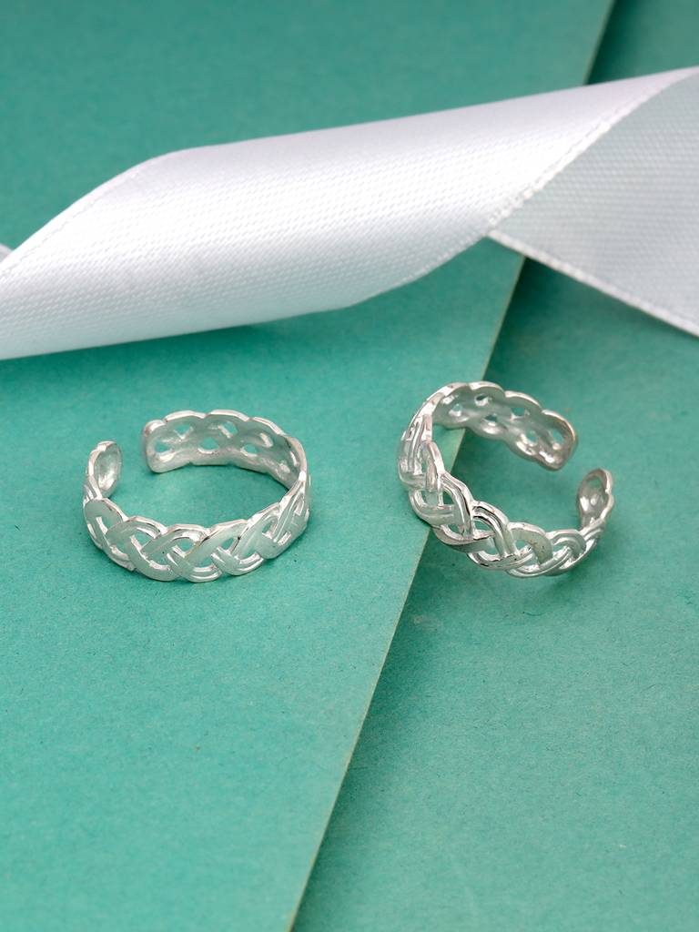 Giva 925 Sterling Silver Elegant Twist Toe Rings