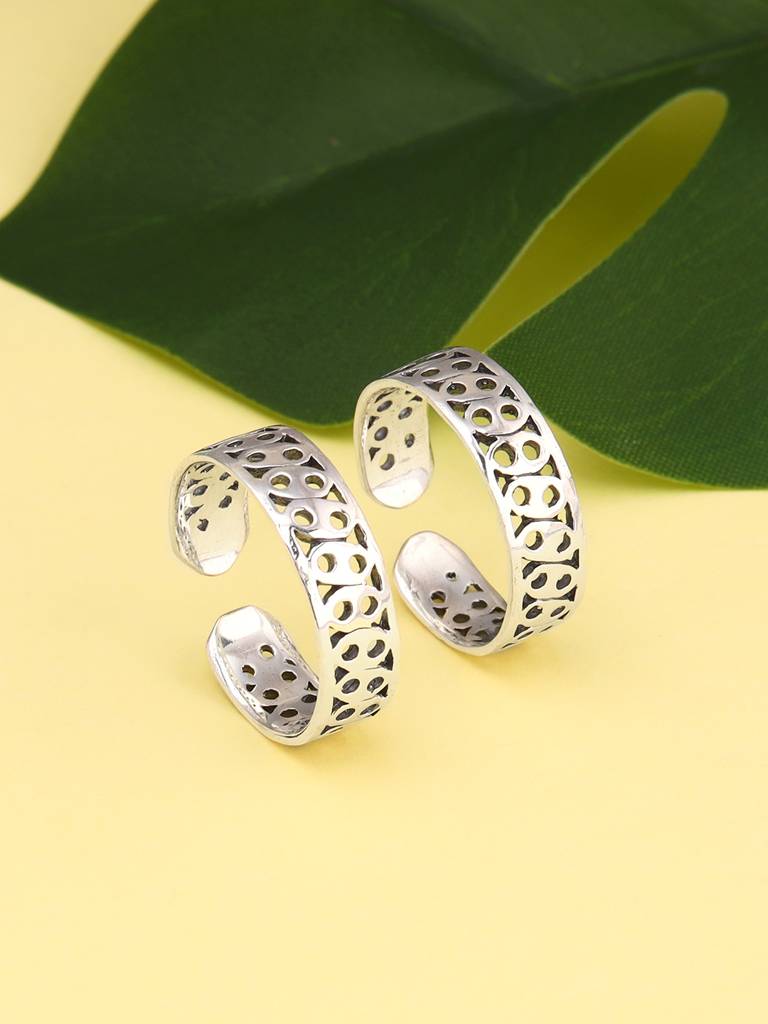 Giva 925 Sterling Silver Detailed Toe Rings