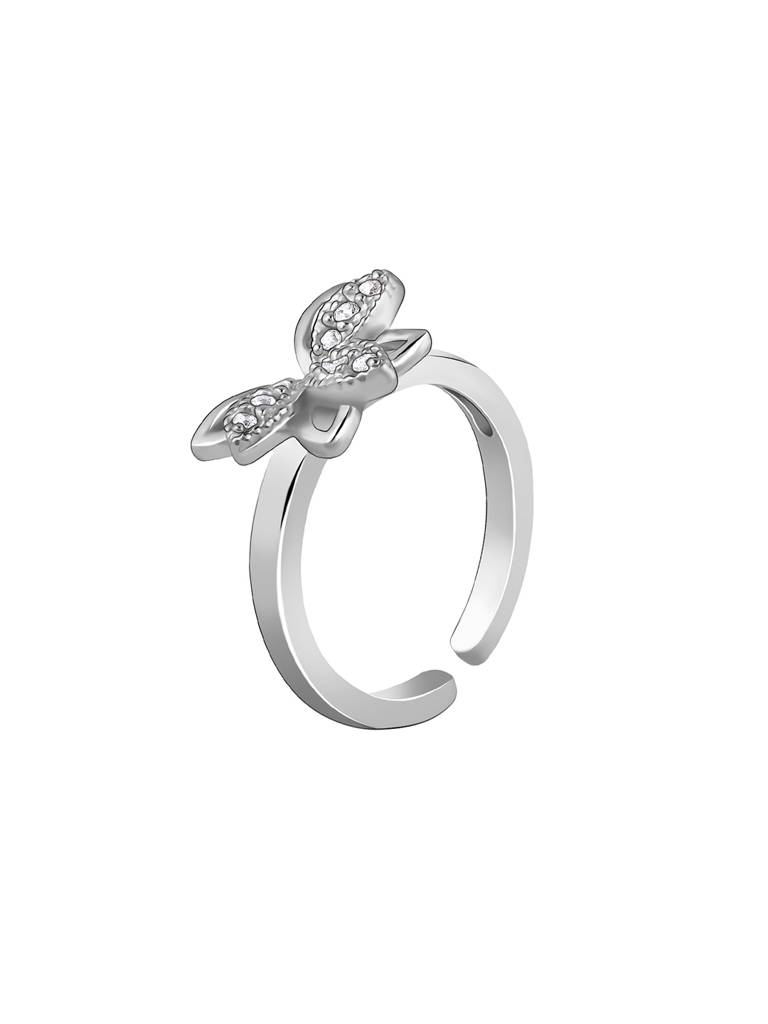 Silver Crescent Flower Toe Rings : TR015