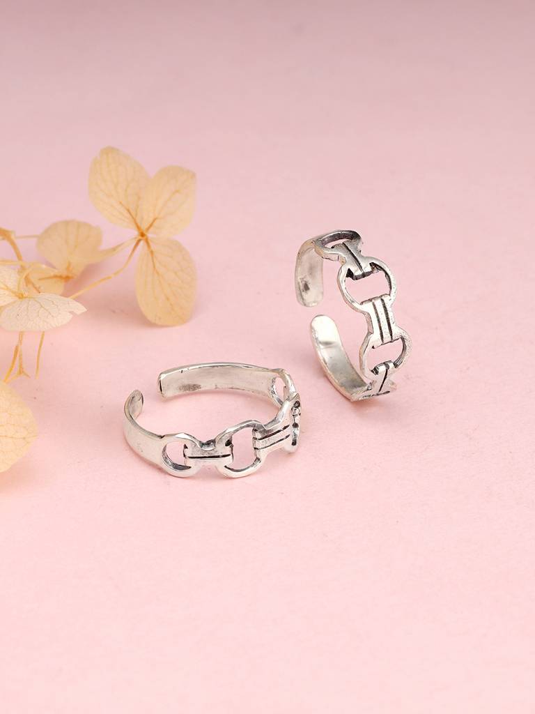 Giva 925 Sterling Silver Interlinked Mini Toe Rings