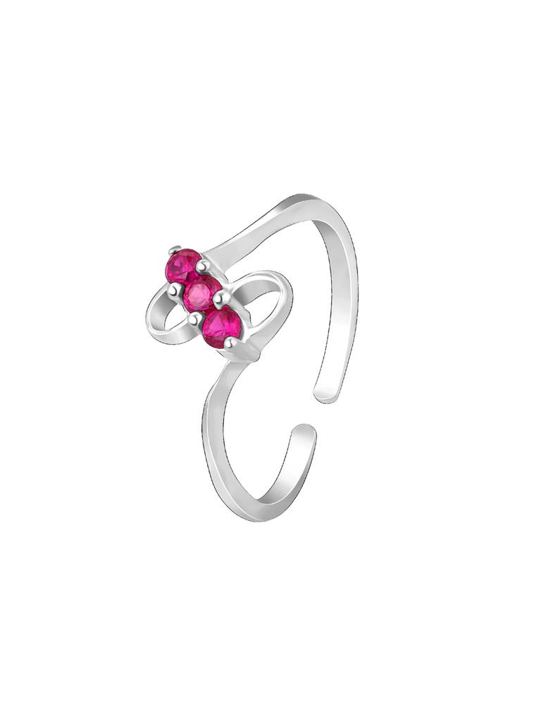 Giva 925 Sterling Silver Blushing Gem Slim Toe Rings