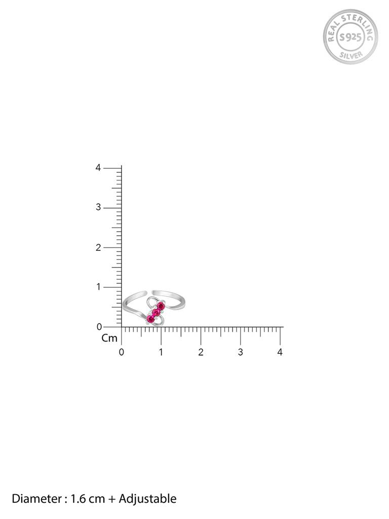 Giva 925 Sterling Silver Blushing Gem Slim Toe Rings