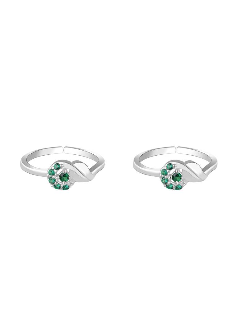 Giva 925 Sterling Silver Swirl Of Charms Toe Rings