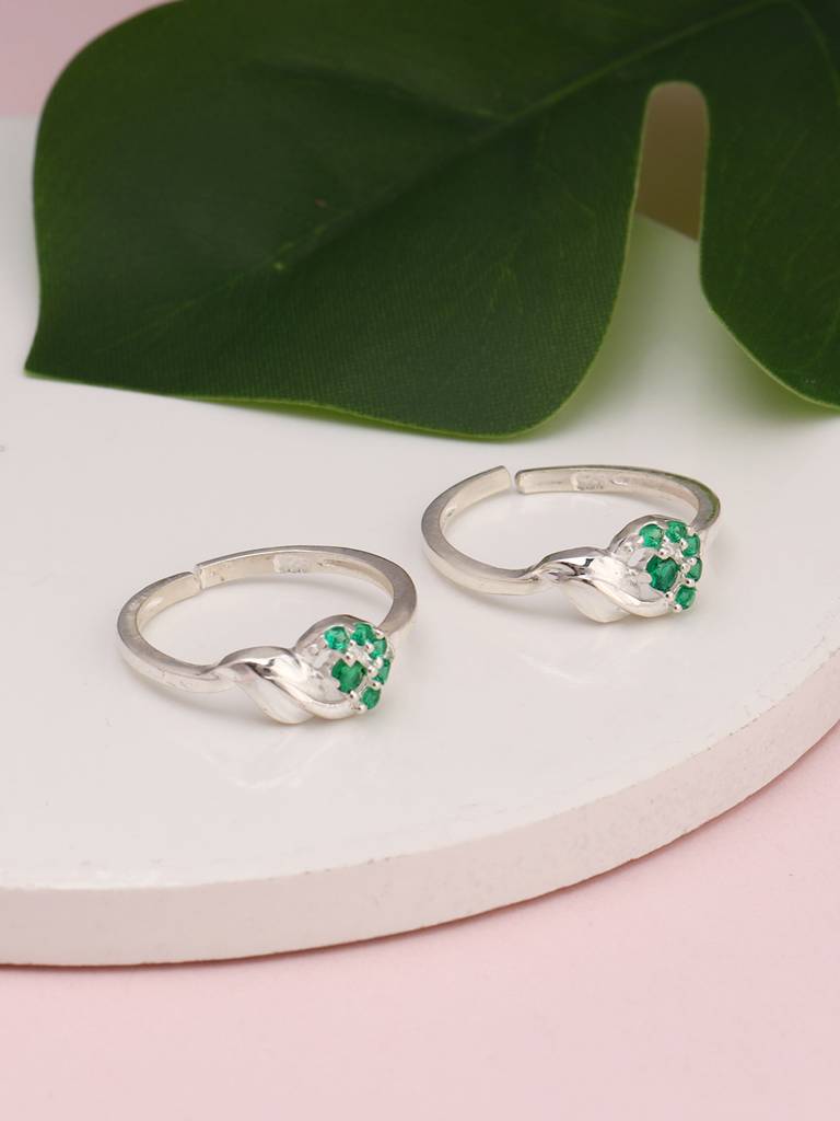 Giva 925 Sterling Silver Swirl Of Charms Toe Rings