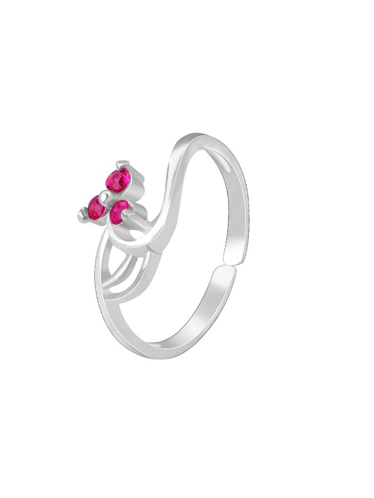 Giva 925 Sterling Silver Pink Blossom Trio Toe Rings