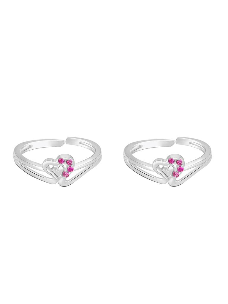 Giva 925 Sterling Silver Rosy Love Mini Toe Rings