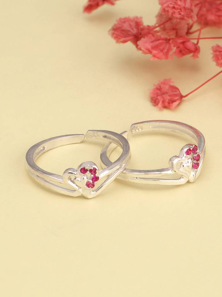 Giva 925 Sterling Silver Rosy Love Mini Toe Rings